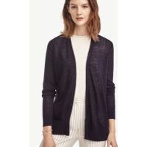 Ann Taylor linen blend navy cardigan